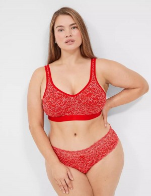 Lane Bryant No-Wire with Lace Women Unlined Bra Red | PFU5645XI