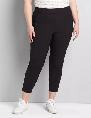 Lane Bryant On-The-Go Slim Ankle Women Pants Black | KBS374WB