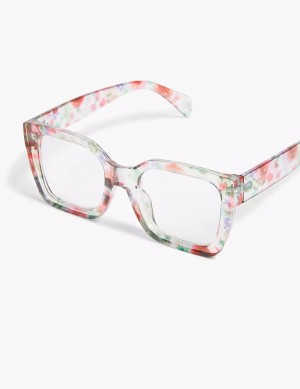 Lane Bryant Pastel Rose Square Reading Women Glasses Red Multicolor | HBE598JG