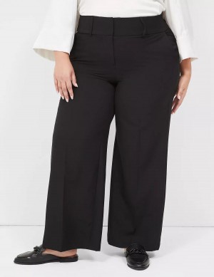 Lane Bryant Perfect Drape High-Rise Wide Leg Women Pants Black | LLM6498CO