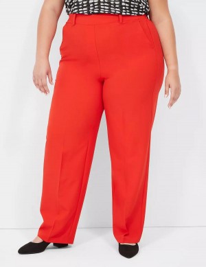 Lane Bryant Perfect Drape Pull-On Straight Women Pants Red | SXM5790YF