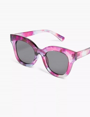 Lane Bryant Pink & Purple Watercolor Cateye Women Sunglasses Pink | JOL1562QV