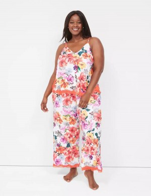 Lane Bryant Printed Cami & Pant PJ Set Women Pajamas Orange Multicolor | VJS926IF