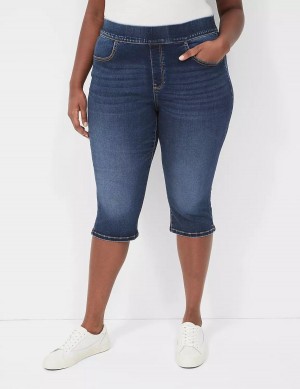 Lane Bryant Pull-On Fit High-Rise Pedal Women Jeggings Blue | YUX6345BE