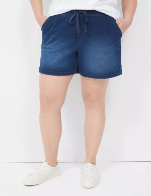 Lane Bryant Pull-On Fit Relaxed Knit Women Shorts Blue | ZCC4744QC