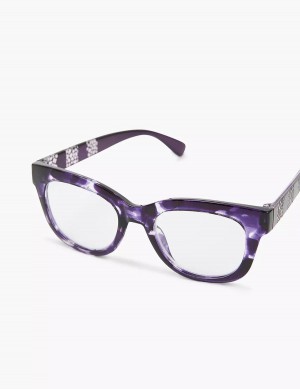 Lane Bryant Purple Animal Print Cateye Reading Women Glasses Purple | XYF3039AK