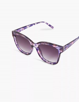 Lane Bryant Purple Floral Cateye Women Sunglasses Purple Multicolor | BOA1823UZ