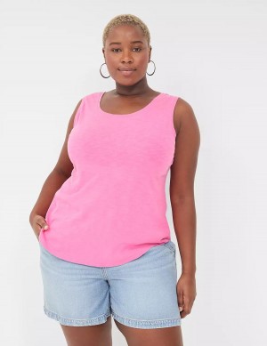 Lane Bryant Scoop-Neck Women Tank Top Pink | PZI6557EF