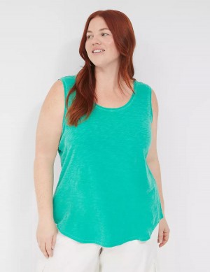 Lane Bryant Scoop-Neck Women Tank Top Turquoise | TEW6154PT