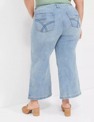 Lane Bryant Seven7 Pull-On Weekender Cropped Women Jeans Blue | HLC5980WA