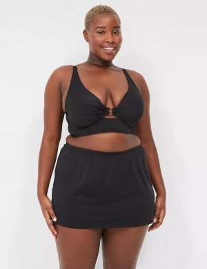 Lane Bryant Side Slit Swim Women Skirts Black | CKR7421EJ