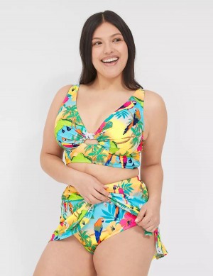 Lane Bryant Side Slit Swim Women Skirts Yellow Multicolor | USB527AB