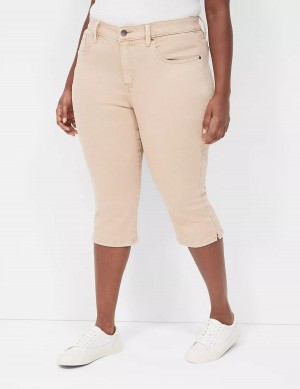 Lane Bryant Signature Fit High-Rise Color Pedal Women Jeans Brown | IGG3244OX