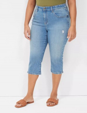 Lane Bryant Signature Fit High-Rise Pedal Women Jeans Blue | ZMG1643LH