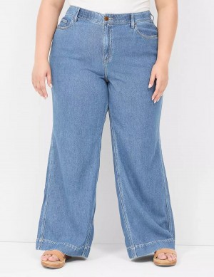 Lane Bryant Slim Wide Leg Women Jeans Blue | BKH4520LO