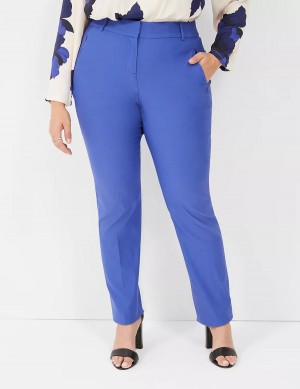 Lane Bryant Straight Leg 4-Season Women Pants Blue | AGB2799TK