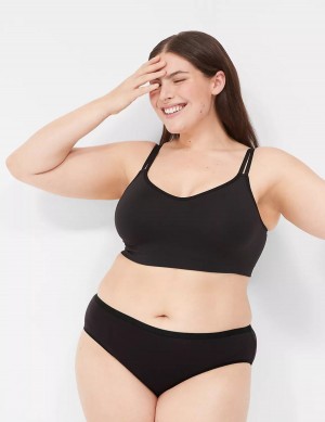 Lane Bryant Strappy Seamless Women Bralettes Black | MES7812QY