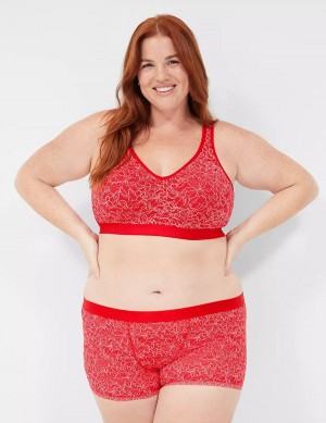 Lane Bryant Stretch Lace Boyfriend Women Briefs Red | CFY2098PW