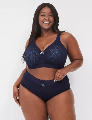 Lane Bryant Stretch Lace High-Leg Women Briefs Blue | CZN67IE