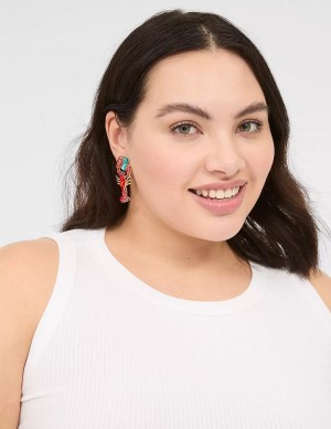 Lane Bryant Summer Whimsy Pave Lobster Statement Women Earrings Gold | OBB6588ZJ