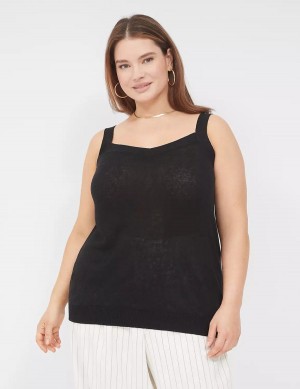 Lane Bryant Sweater Women Tank Top Black | IST4751VO