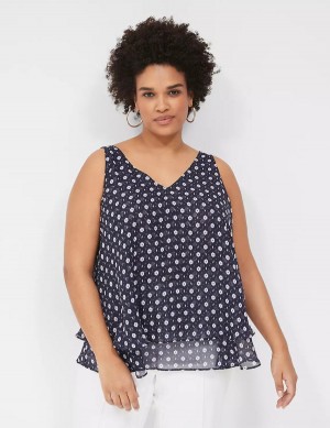 Lane Bryant Swing Double-Layer Chiffon Women Tank Top Purple | QPV239MN