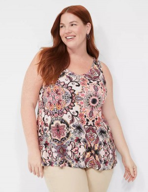 Lane Bryant Swing V-Neck Women Tank Top Multicolor | ZJN1912AP