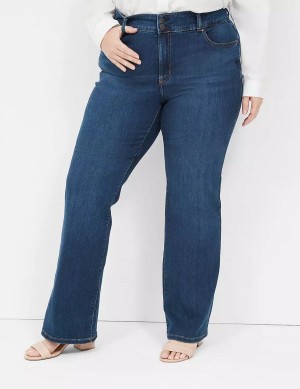 Lane Bryant Tighter Tummy Fit High-Rise Boot Women Jeans Dark Blue | DQP9149KH