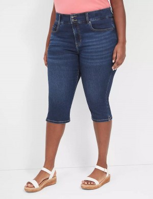 Lane Bryant Tighter Tummy Fit High-Rise Pedal Women Jeans Dark Blue | WNN3542EB