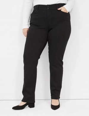 Lane Bryant Tighter Tummy High-Rise Straight Women Jeans Black | DXL6241BE