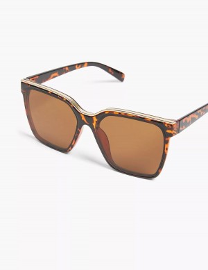 Lane Bryant Tortoiseshell Print Jelly Embellished Cateye Women Sunglasses Brown Black | NWF4756EL