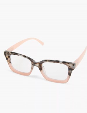 Lane Bryant Tortoiseshell Print & Pink Colorblock Square Reading Women Glasses Black Pink | NVS4534LS