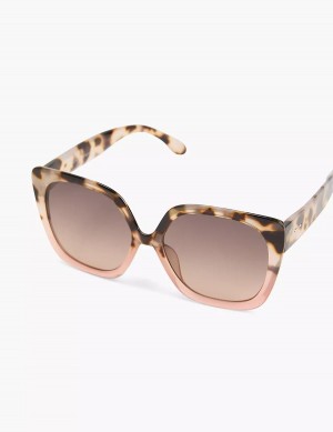 Lane Bryant Tortoiseshell Print & Pink Ombre Large Cateye Women Sunglasses Brown Pink | SKY9374YO