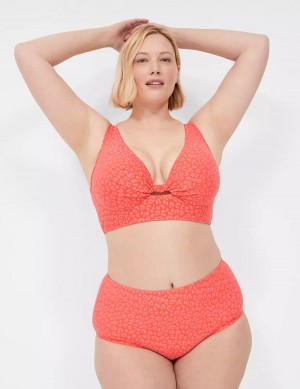 Lane Bryant Underwire Knot-Front Women Bikini Top Coral | BVV8067LK