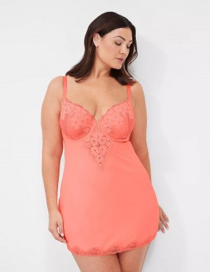 Lane Bryant Underwire Lace Slip Women Dress Pink | OIS9727XX