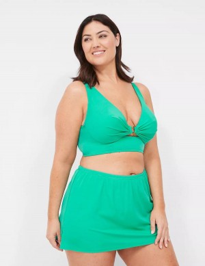 Lane Bryant Underwire Longline O-Ring Women Bikini Top Turquoise | FOG5914AQ