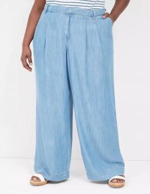 Lane Bryant Wide Leg Trouser Fluid Women Jeans Blue | RFS8456UB