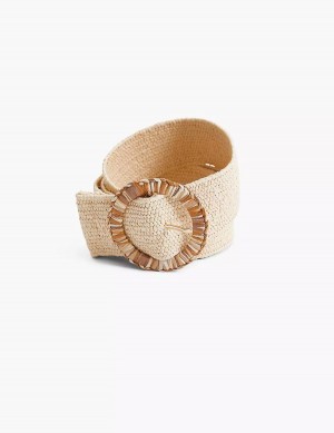 Lane Bryant Woven Stretch Women Belts Beige | ZBN142ER