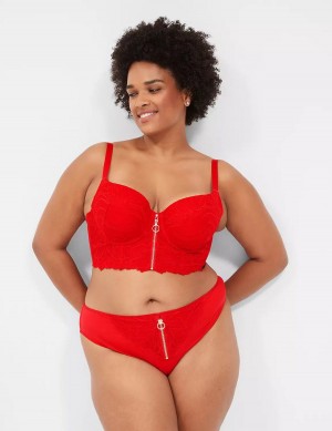 Lane Bryant Zip-Front French Women Briefs Red | VTY6372IL