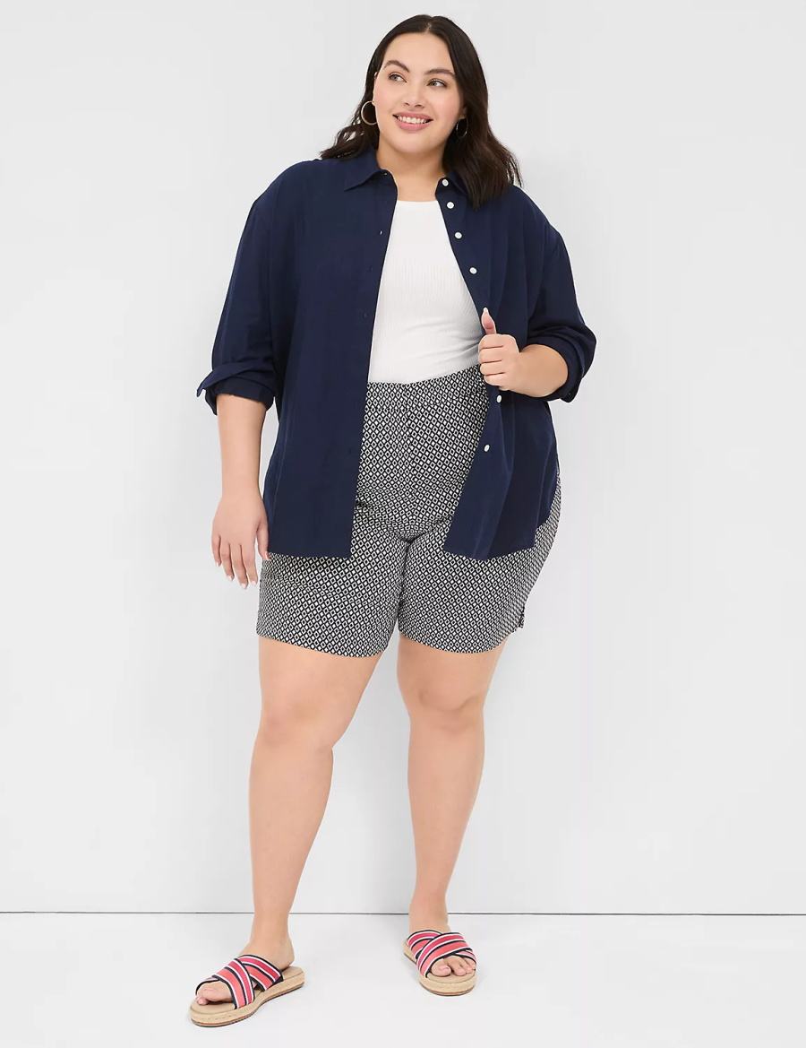 Lane Bryant 4-Season Bermuda Women Shorts Navy | UGT4972YS