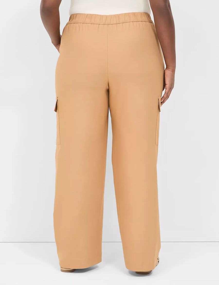 Lane Bryant 4-Season Pull-On Straight Cargo Women Pants Brown | YAR2242QQ