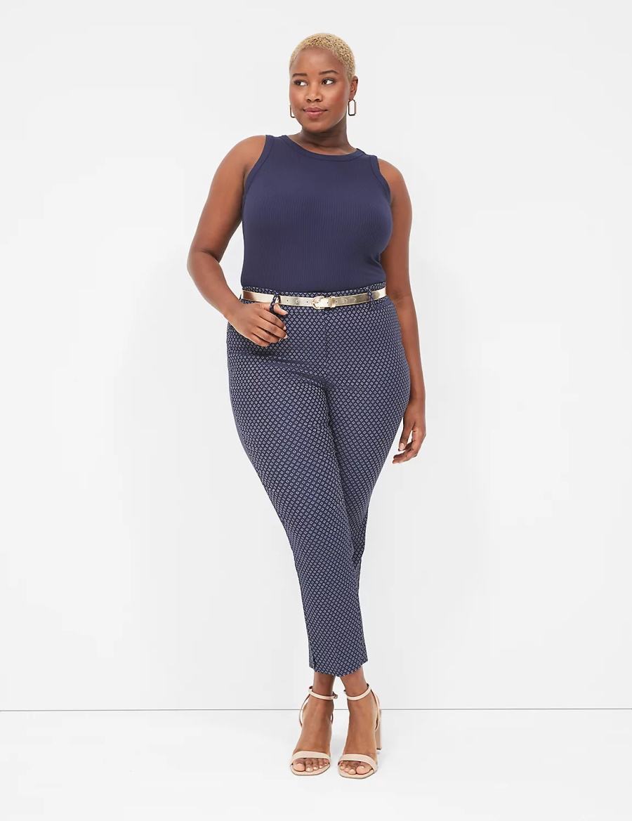 Lane Bryant 4-Season Slim Ankle Women Pants Navy | TWF1410IF