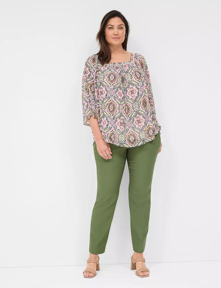 Lane Bryant 4-Season Slim Ankle Women Pants Brown Green | JHJ3330NH