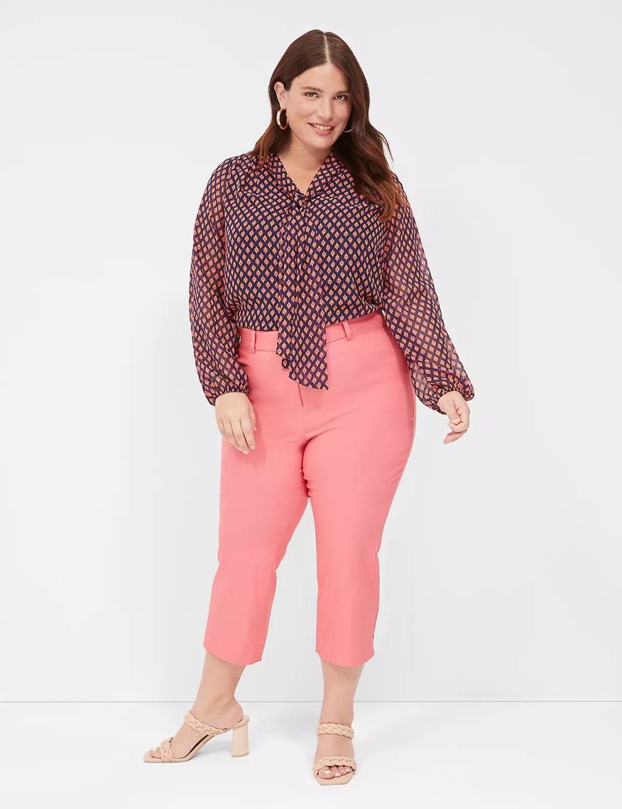 Lane Bryant 4-Season Slim Capri Women Pants Coral | GCZ4778SU