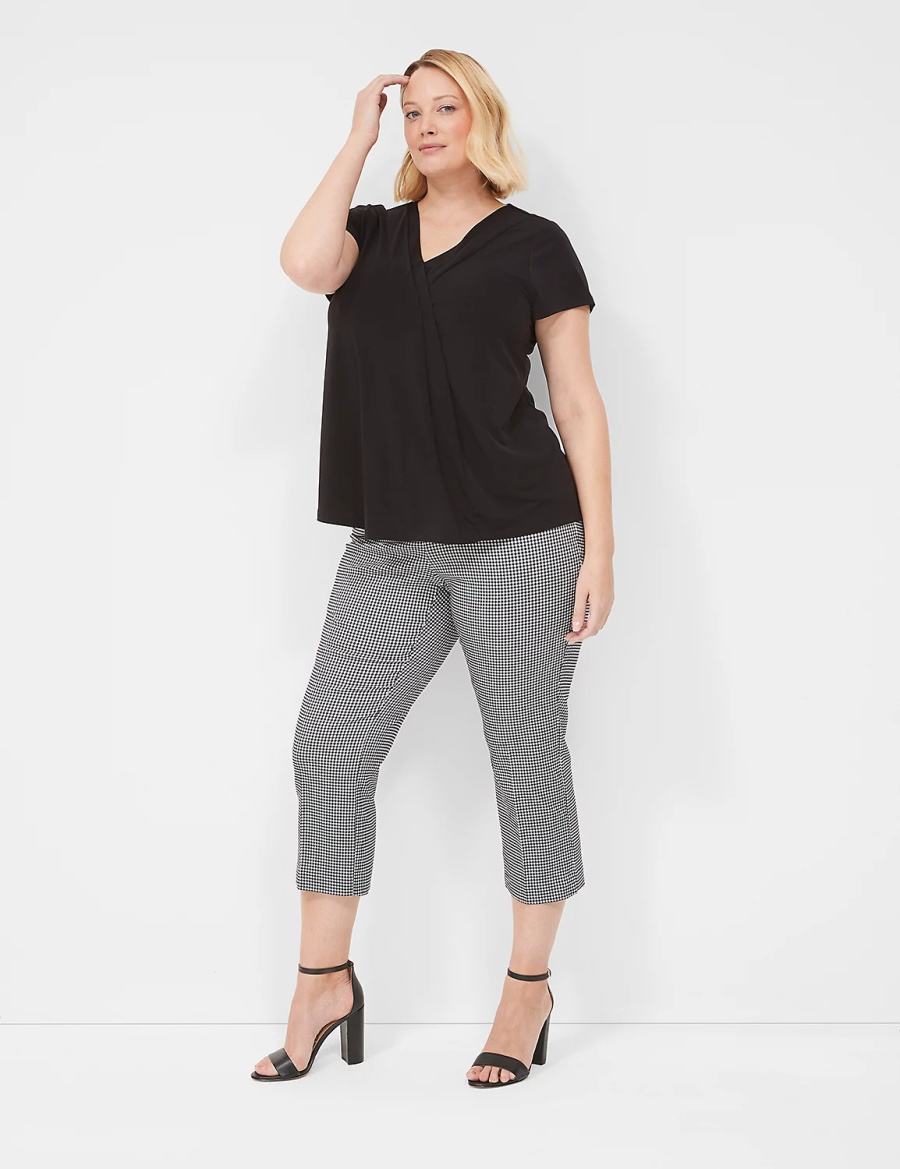 Lane Bryant 4-Season Slim Capri Women Pants Black | SDC764WA