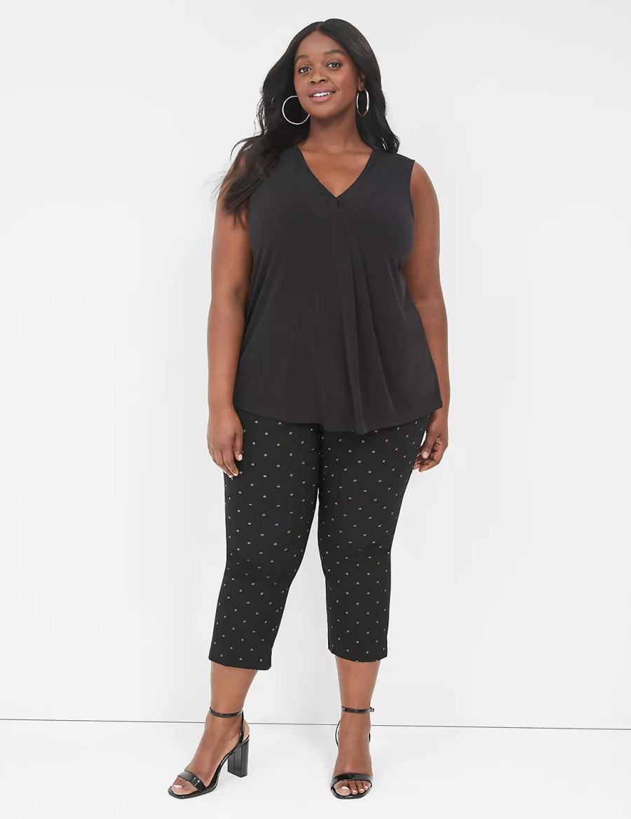 Lane Bryant 4-Season Slim Capri Women Pants Black | VVY5828FZ