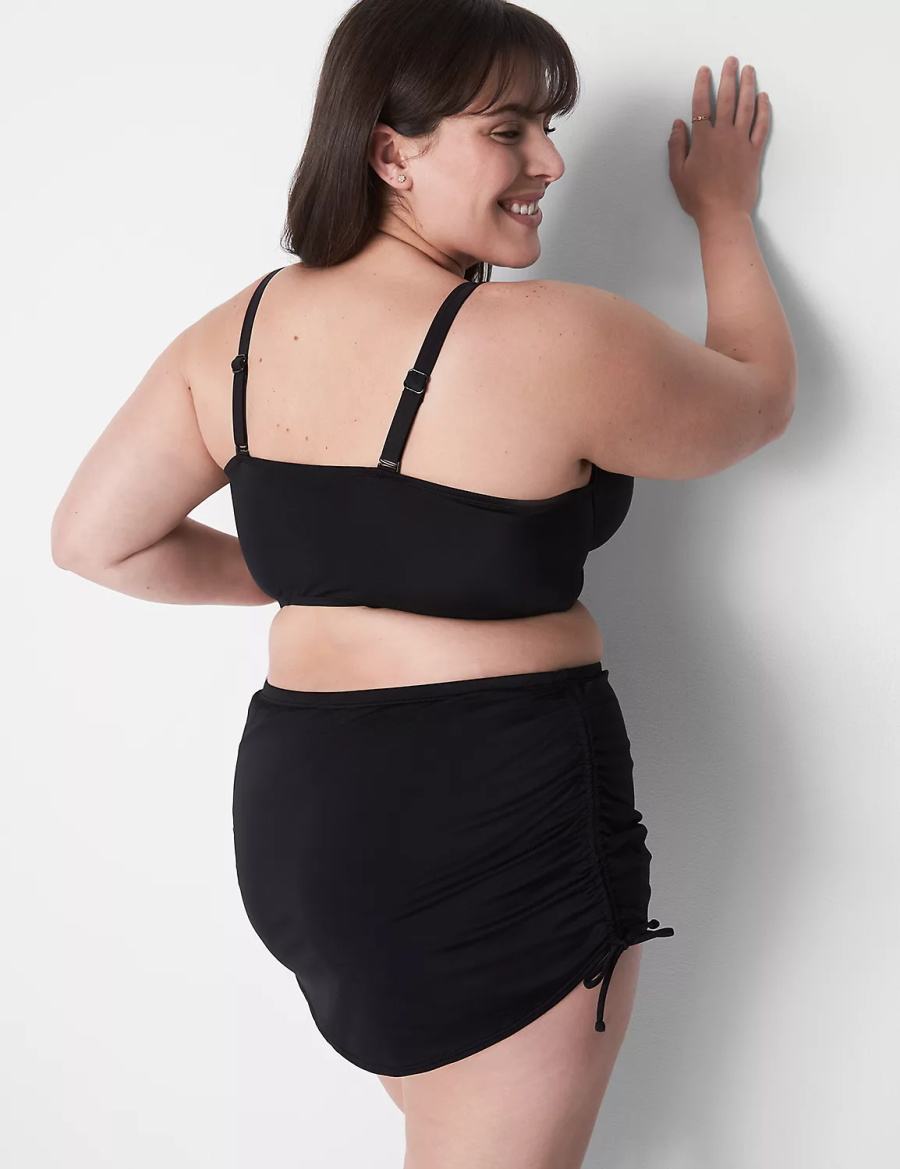 Lane Bryant Adjustable Swim Women Skirts Black | FMG7112UZ