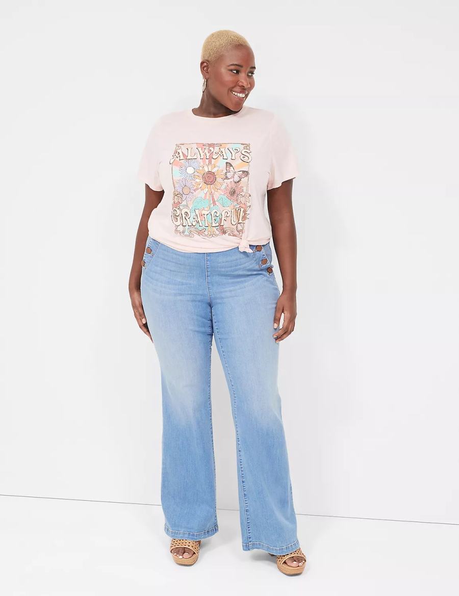 Lane Bryant Always Grateful Graphic Tee Women T Shirts Pink | IKM282WX