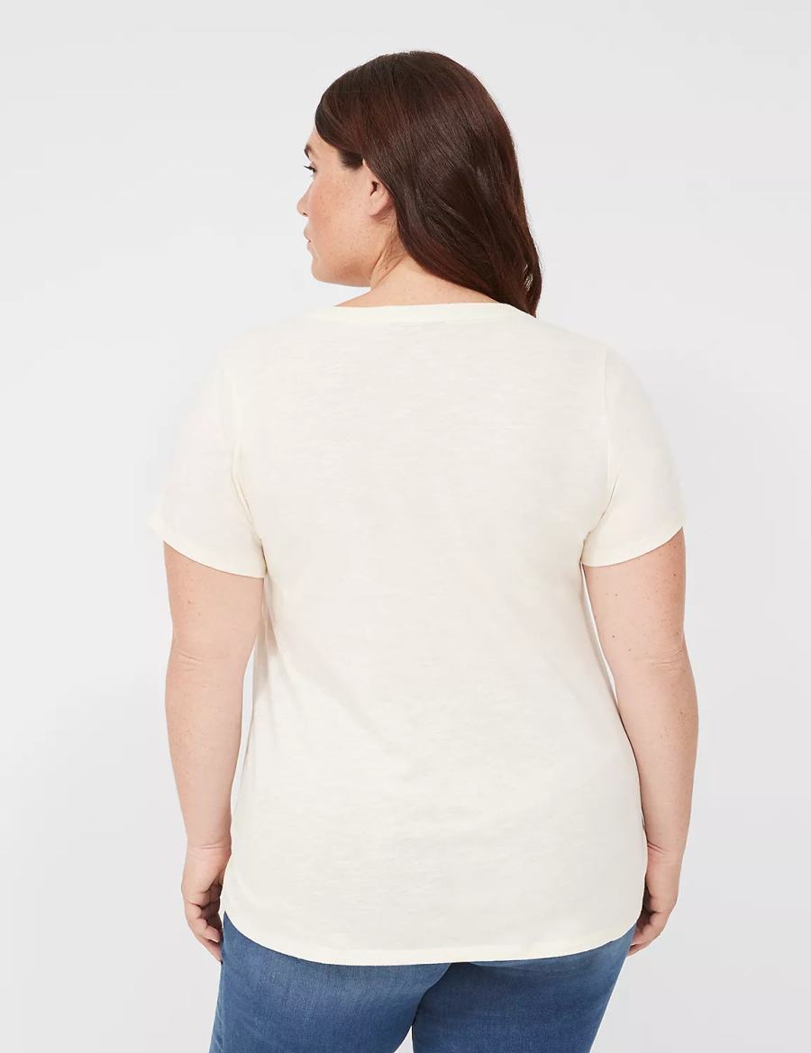 Lane Bryant Better Late Than Never Graphic Tee Women T Shirts White | VHV8181WY