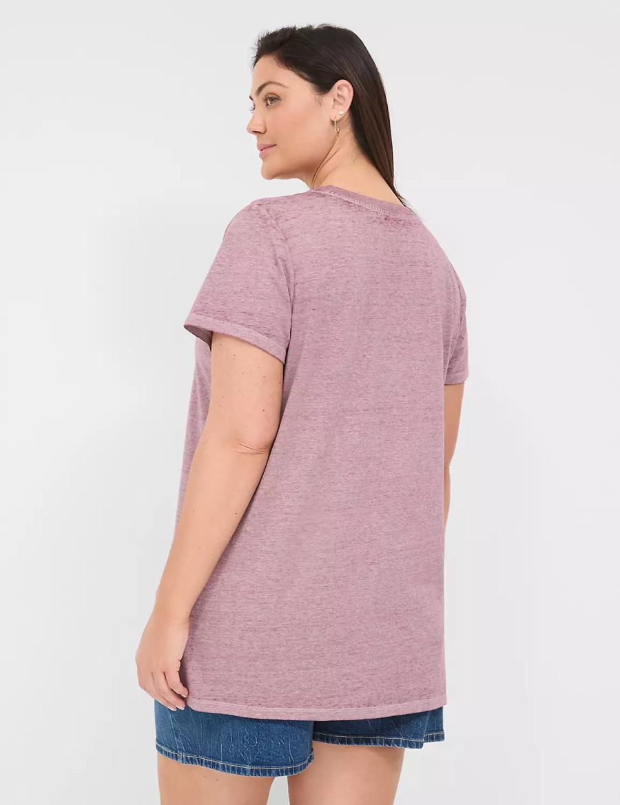 Lane Bryant Blessed Graphic Tee Women T Shirts Deep Purple | AWI256BA